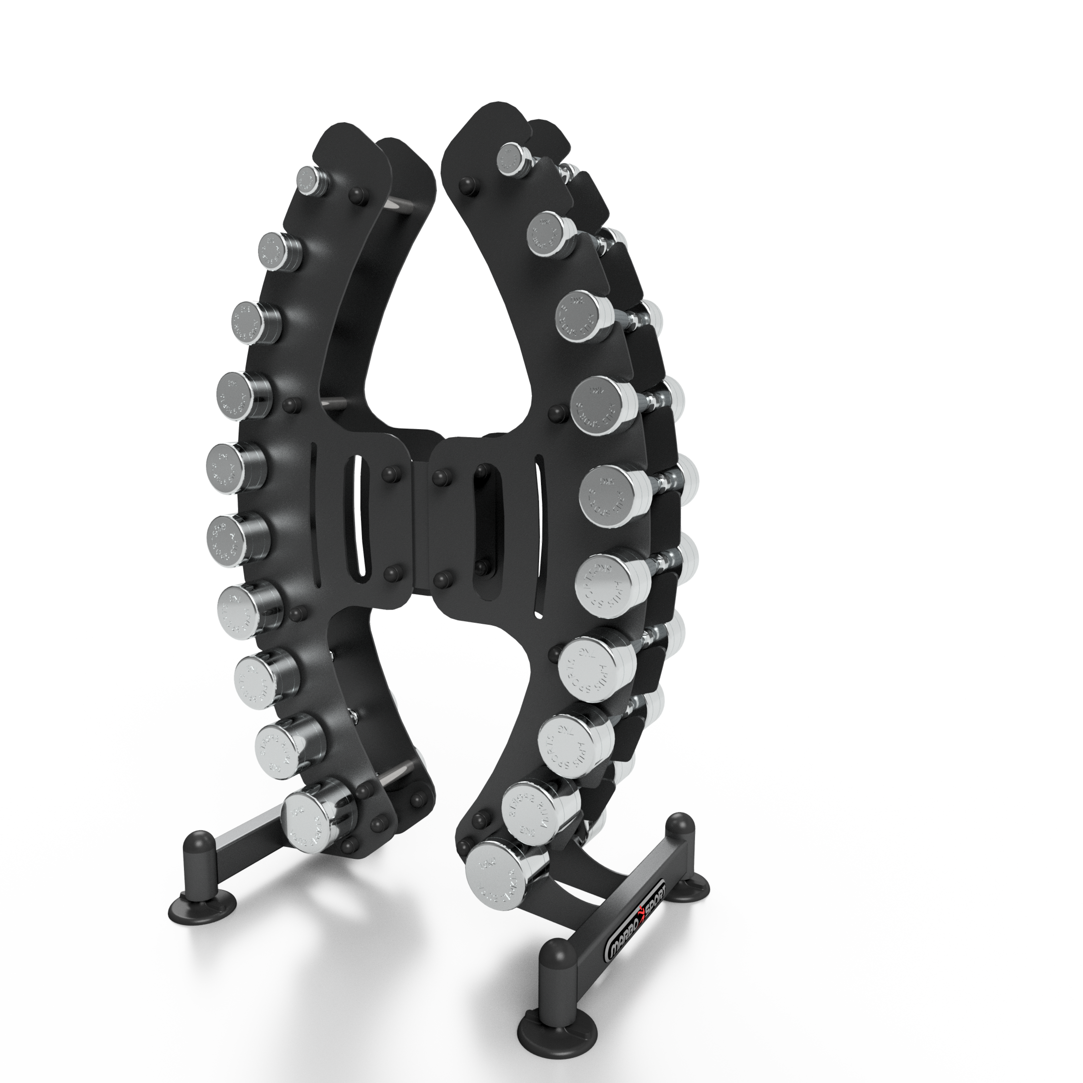 Hantelset Chrom mit Ständer (1-10 kg) MP-S206 - Marbo Sport