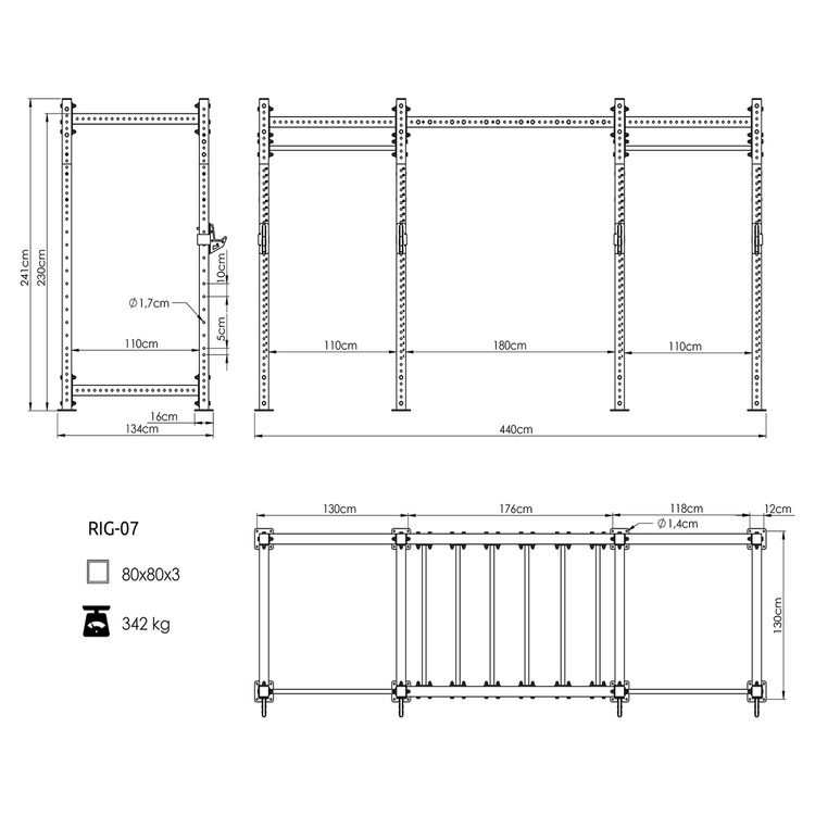 Power Rack Trainingskäfig PRO UFT-RIG-07 mit Zubehör - UpForm