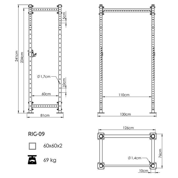 Power Rack Kooi COMPACT UFT-RIG-09 met accessoires - UpForm