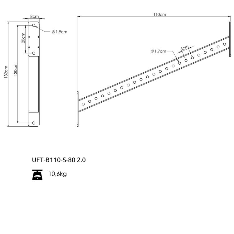 Schrägbalken 60X60 110cm UFT-B110-S 2.0 - UpForm