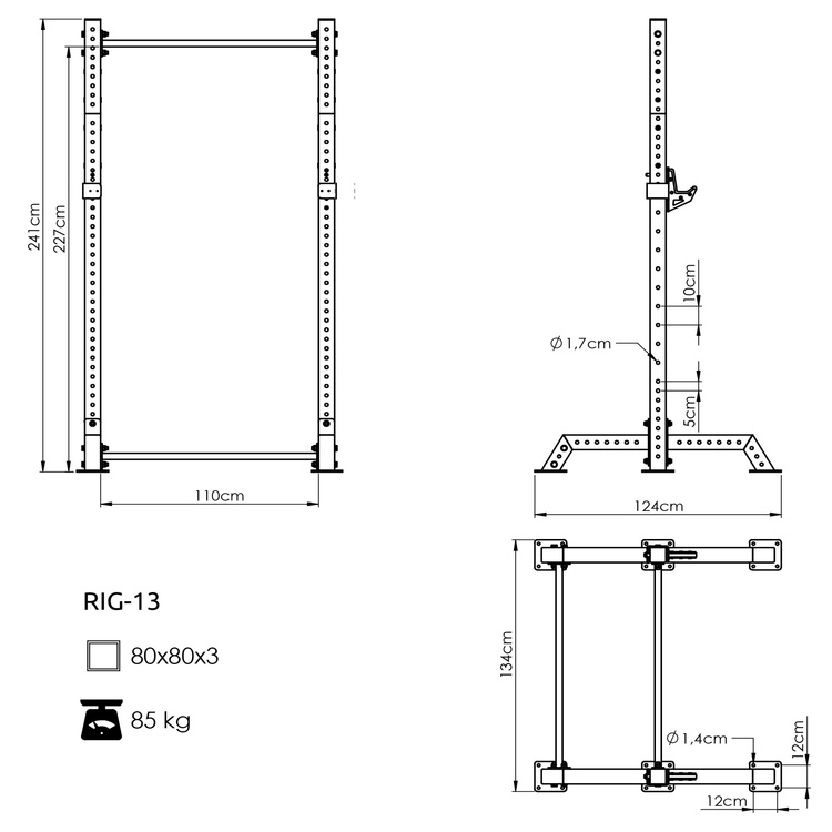 Jaula de potencia modular Power Rack con estructura PRO UFT-RIG-13 con accesorios - UpForm