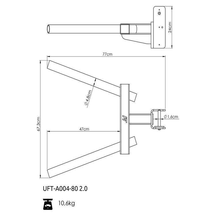 Barras paralelas de fondos para rack 80x80 UFT-A004 2.0 - UpForm