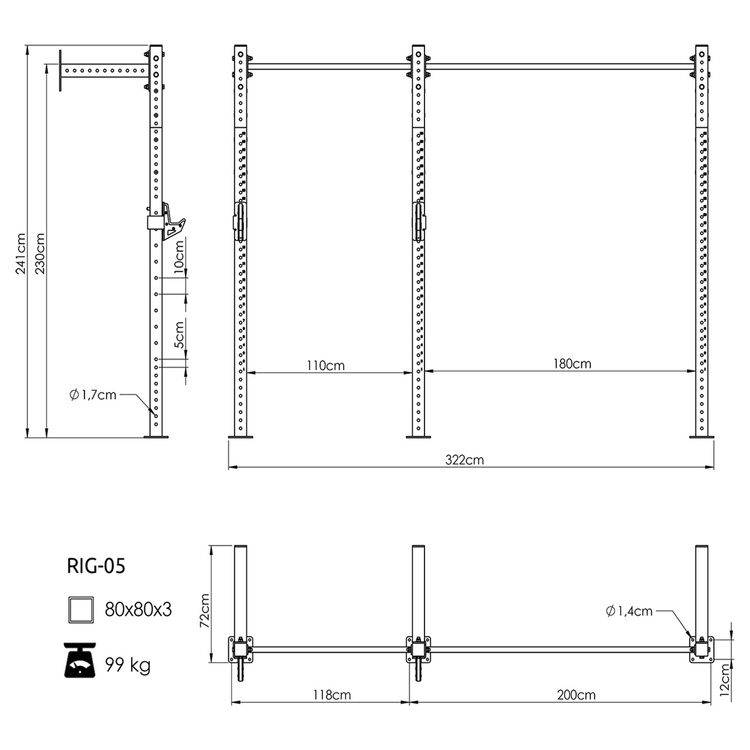 Cage de puissance Power Rack PRO UFT-RIG-05 - UpForm