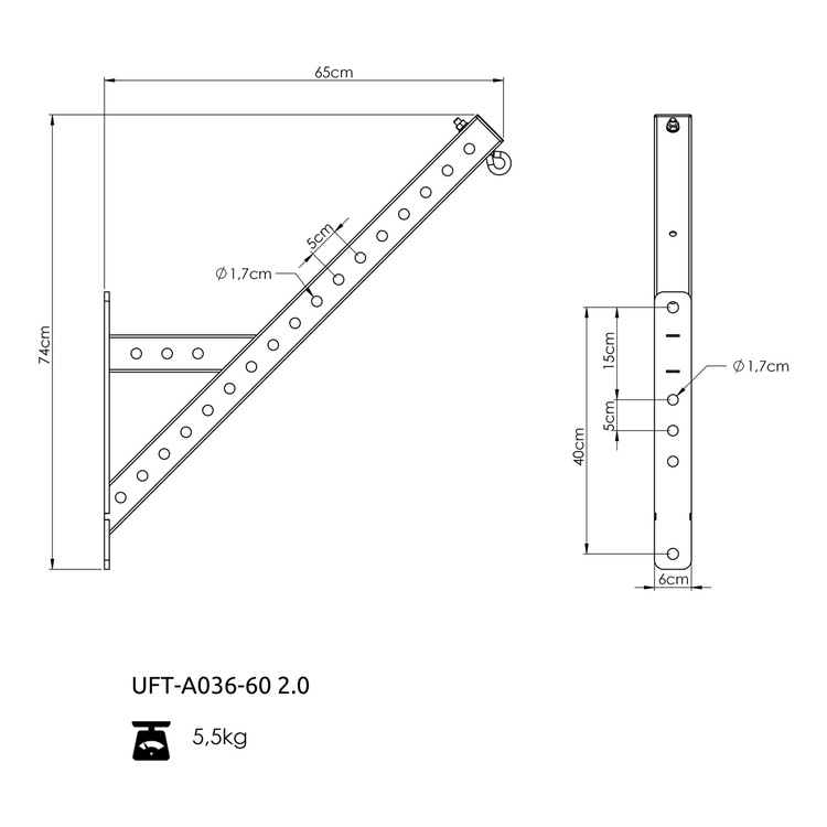 Traversa 45 gradi 60x60 UFT-A036 2.0 - UpForm