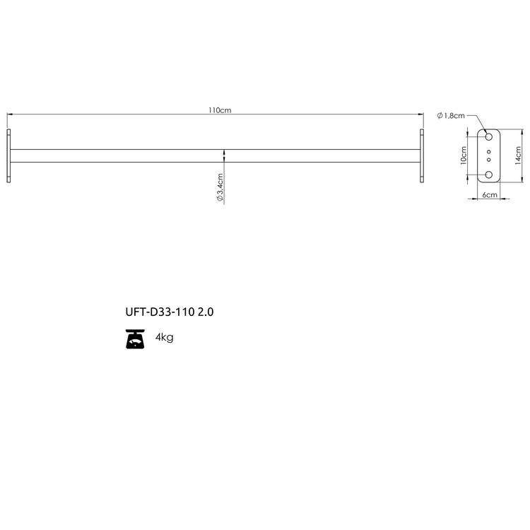 Húzó rúd 33mm 110cm UFT-D33-110 2.0 - UpForm