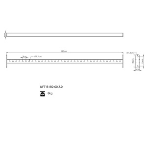 Barra de conexión para jaulas de entrenamiento o racks 60x60 180 cm UFT-B180 2.0 - UpForm