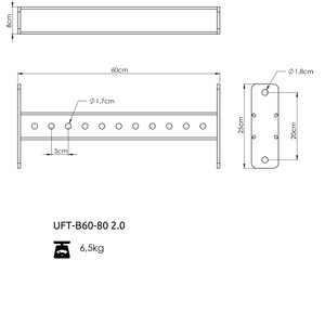 Grindă de legătură cu găuri 80x80 60cm UFT-B60 2.0 - UpForm