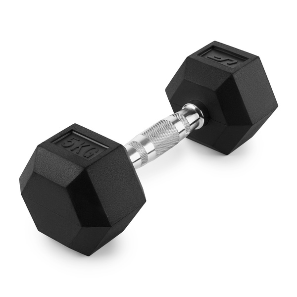 Haltère HEX en fonte avec revêtement en caoutchouc 5 kg - UpForm
