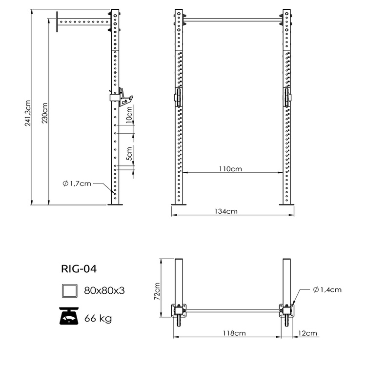 Klatka Power Cage PRO UFT-RIG-04 s príslušenstvom - UpForm