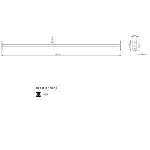 Bară de tracțiune 33mm 180cm UFT-D33-180 2.0 - UpForm