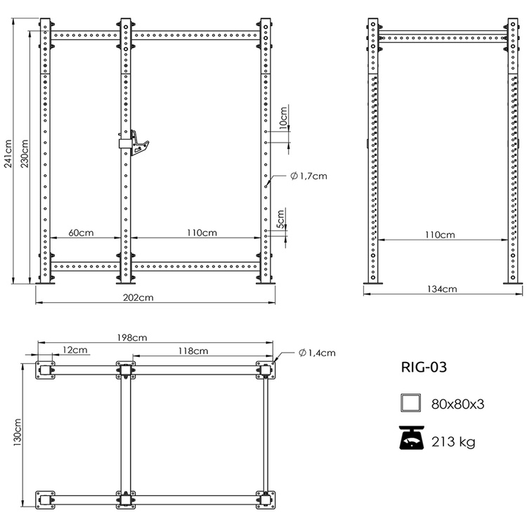 Cage de puissance Power Rack PRO UFT-RIG-03 - UpForm