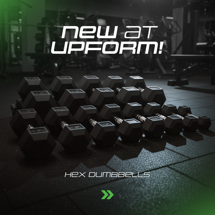 Haltère HEX en fonte avec revêtement en caoutchouc 15 kg - UpForm