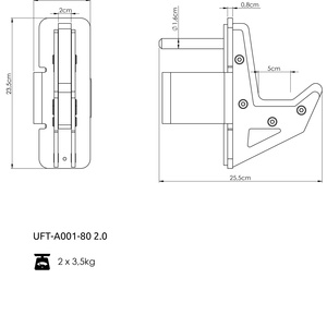 Odkládací háky na činku 80x80 UFT-A001 - UpForm