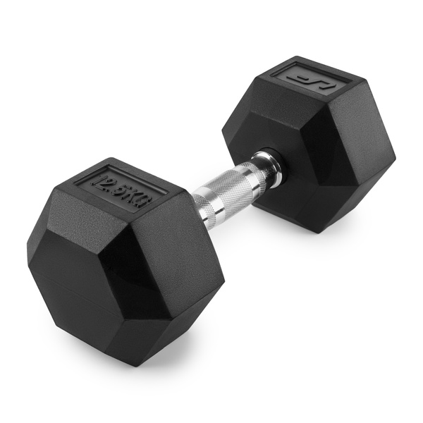 Haltère HEX en fonte avec revêtement en caoutchouc 12,5 kg - UpForm
