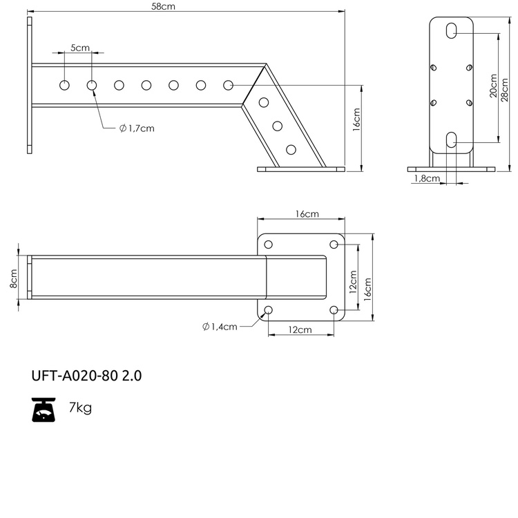 Podpora do klatek RIG PRO 80x80 - UpForm