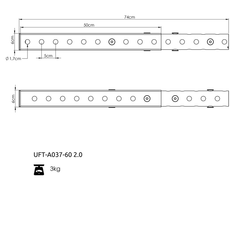 Extension pole 60x60 50cm UFT-A037-k2 2.0 - UpForm