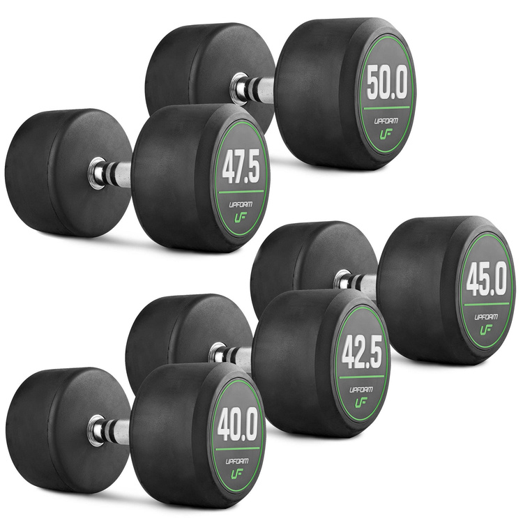Zestaw hantli stałych gumowanych 40-50kg (skok co 2,5kg) 450kg - UpForm