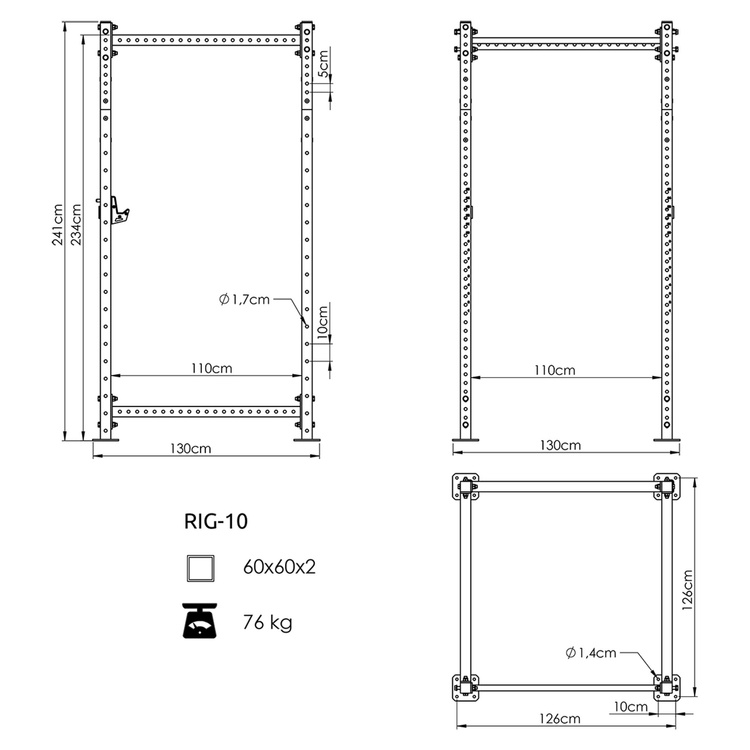 Klec Power Cage COMPACT UFT-RIG-10 s příslušenstvím - UpForm