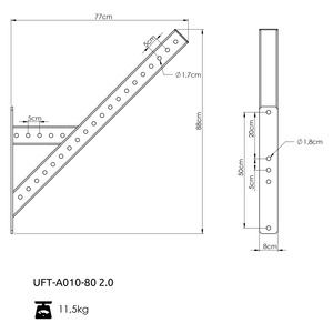 Příčka 45 stupňů 80x80 UFT-A010 2.0 - UpForm