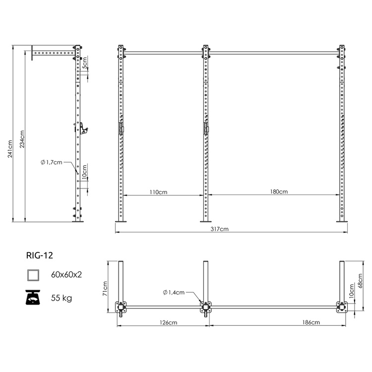 Power Rack COMPACT UFT-RIG-12 kiegészítőkkel - UpForm